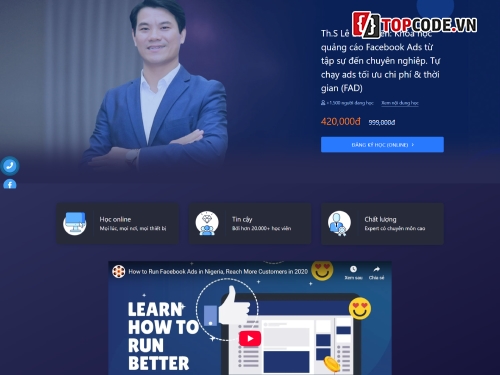 Share code landing page khóa học online (có key) — [TẶNG THÊM] landing ...